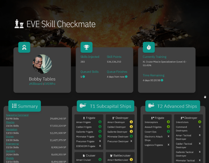 Eve Skill Checkmate screenshot